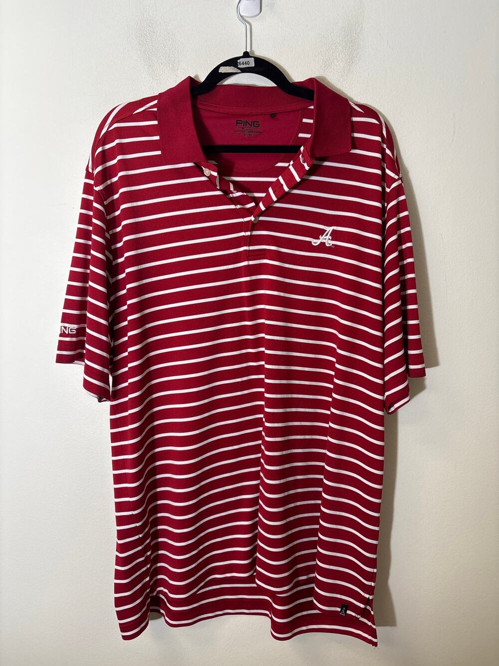 Mens Ping Alabama "A" Striped Golf Shirt Sz XL